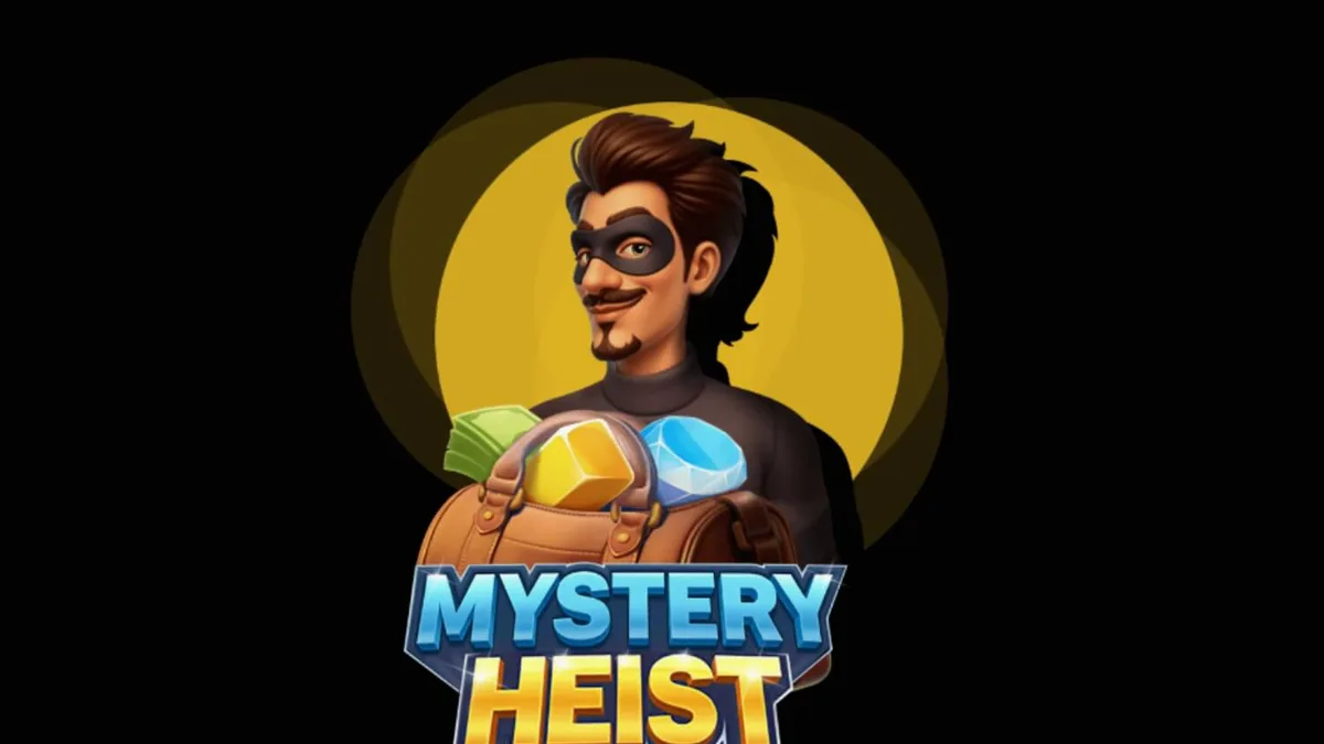 Interface do jogo Mystery Heist com tema de assalto a cofre